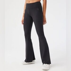 Outdoor Voices SuperForm Rib Flare Pant in Black